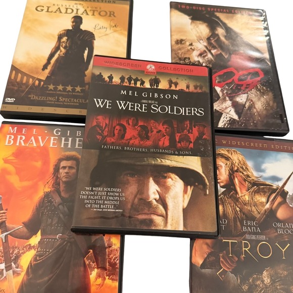 Other - Epic War DVD Lot of 5 Gladiator 300 Braveheart Troy Action History